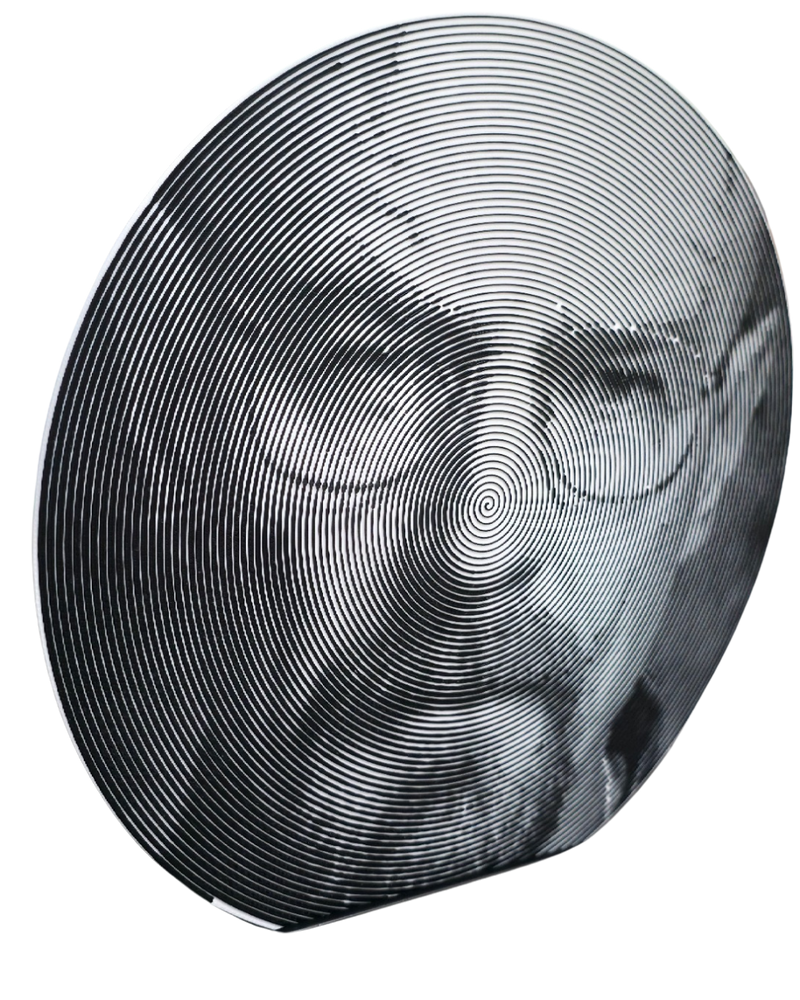 Walter White Grayscale Spiral Portre | Sanatsal İllüzyon Duvar/Masa Dekoru